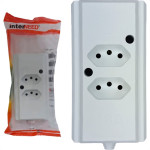 Tomada Barra Interneed 2 Polos +Terra Branca 10A. Dupla