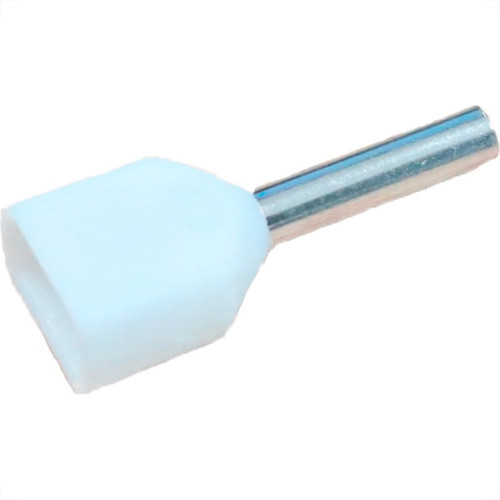 Terminal Tubular Ilhos Isolado Duplo Penzel 0,50Mm Comprimento 08Mm - Branco Penzel