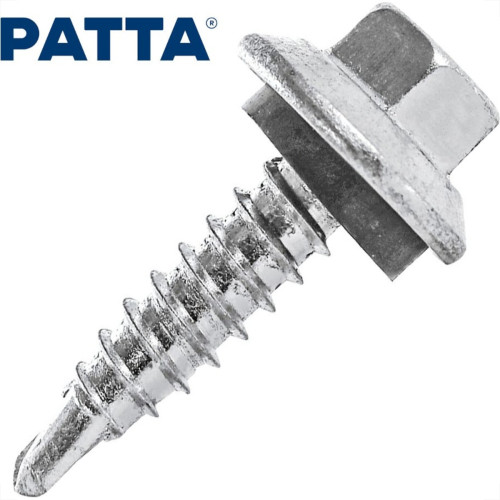 Parafuso Auto Brocante Sextavado Com Arruela Patta   12Mm X 1.1/2'' - Kit C/5 Centos