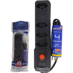 Filtro Linha Naticon 4 Tomadas 2P+T Preto