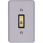 Conjunto Ilumi Cinza Com Placa 1 Tecla Campainha - 1313