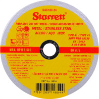 Disco Starrett Inox 7  X 1,6X7/8'' - Kit C/12 PC
