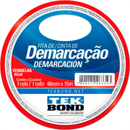 Fita Demarcao Solo Tek 48Mmx15M-Verm