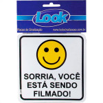 Placa Sinalizacao 15X15 Sorria/Filmado - Kit C/5 CA