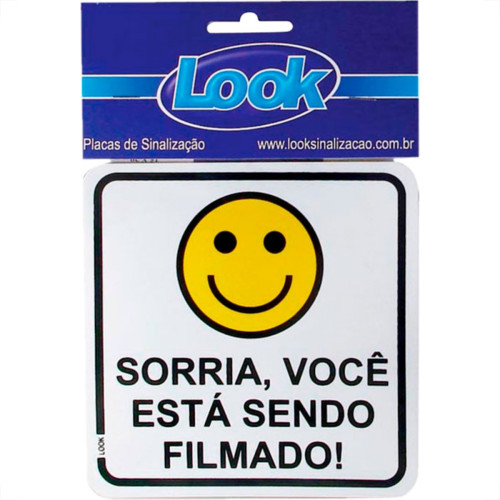 Placa Sinalizacao 15X15 Sorria/Filmado - Kit C/5 CA